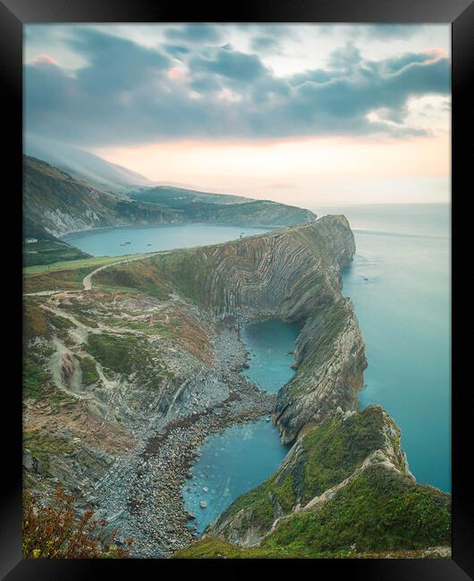 Long Exposure over Lulworth Cove Framed Print by Kevin Browne