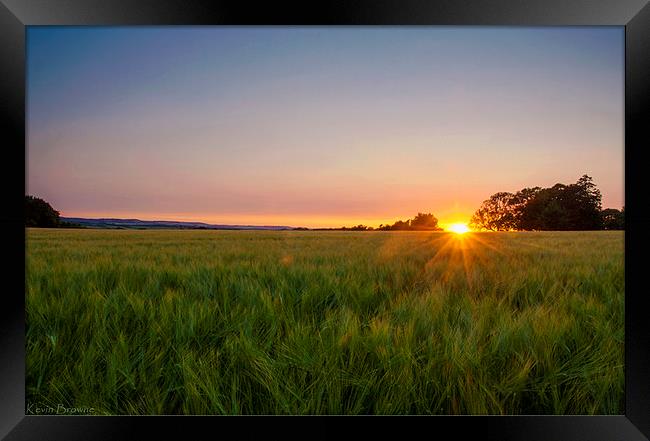 Hampshire Field Sunset Framed Print by Kevin Browne