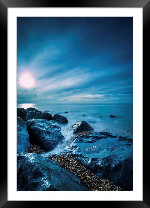 Beach Rocks Rock Framed Mounted Print by Kevin Browne