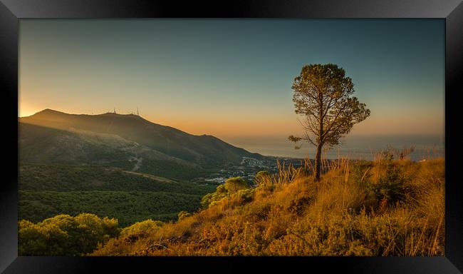 Sunrise Over The Mijas Hills In Spain Framed Print by Kevin Browne