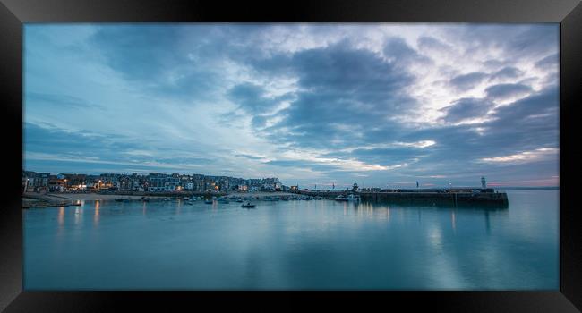 St Ives Harbour At Dawn Framed Print by Kevin Browne