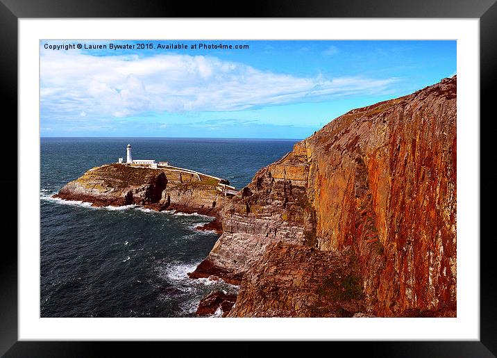 South Stack Lighthouse, Coastal View, Anglesey, Wa Framed Mounted Print by Lauren Bywater