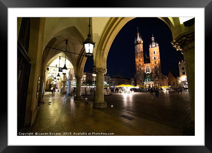 Krakow, Main Square Framed Mounted Print by Lauren Bywater