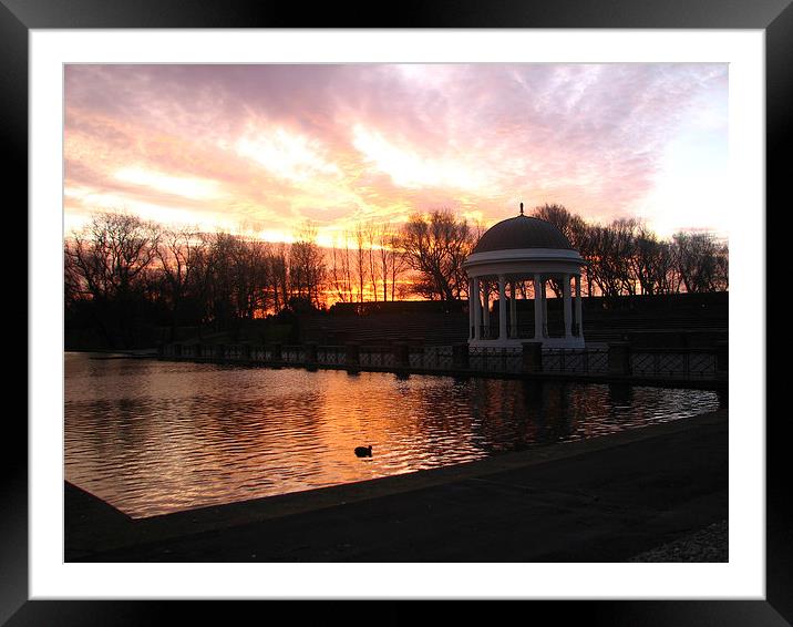 sunrise over bandstand Framed Mounted Print by jim huntsman