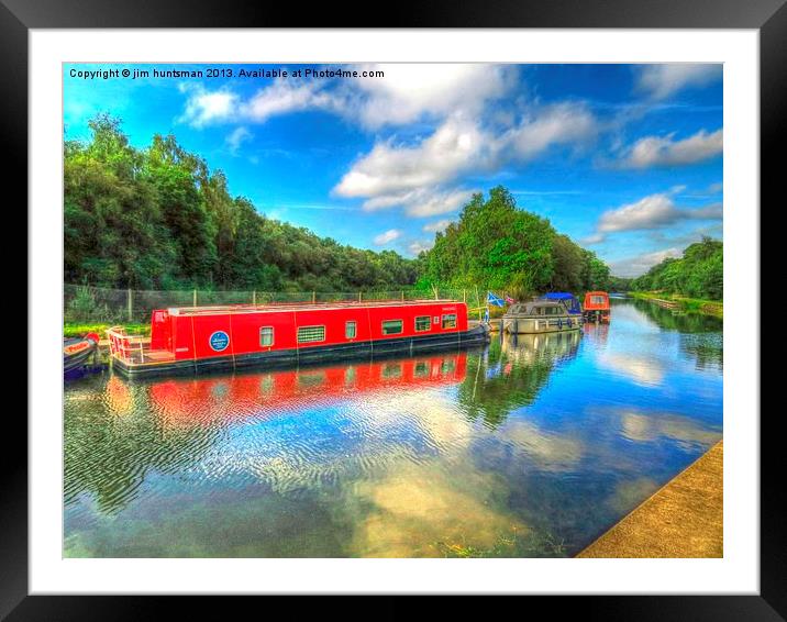 Canal boats Framed Mounted Print by jim huntsman