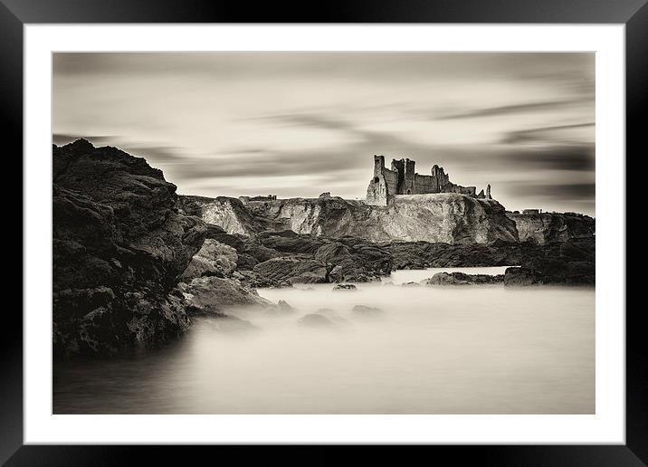 Moody Tantallon Castle Framed Mounted Print by Kevin Ainslie