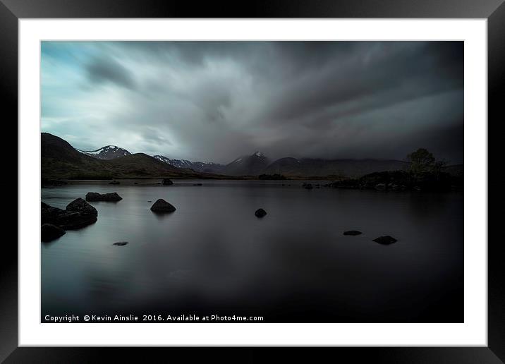 Moody Twilight Loch Framed Mounted Print by Kevin Ainslie
