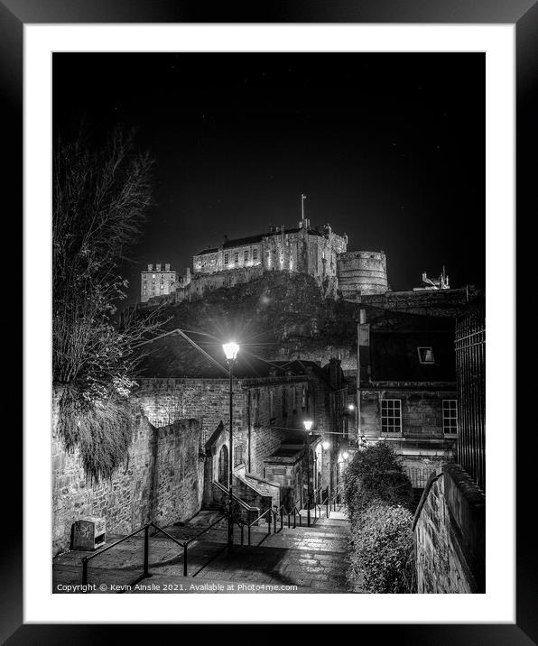 The Vennel at Night Framed Mounted Print by Kevin Ainslie
