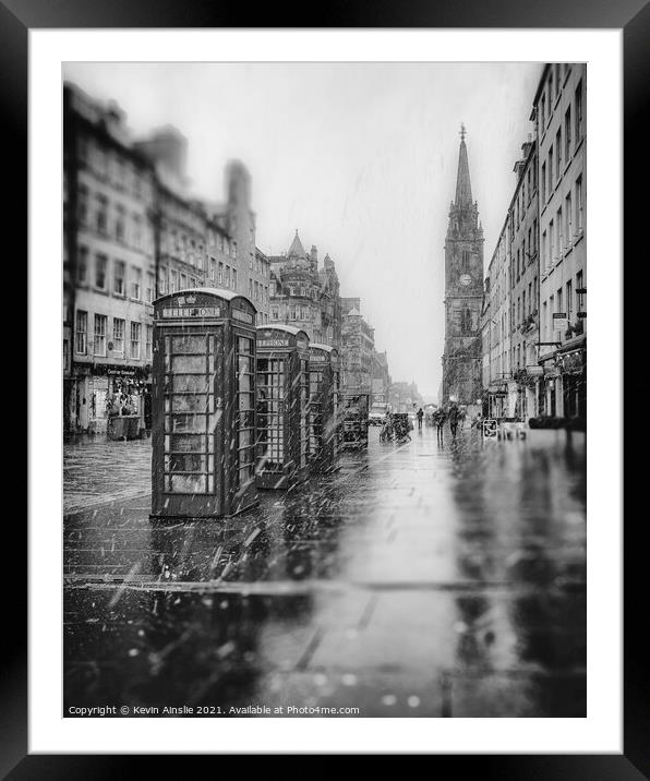 Blurry blizzard royal mile Framed Mounted Print by Kevin Ainslie