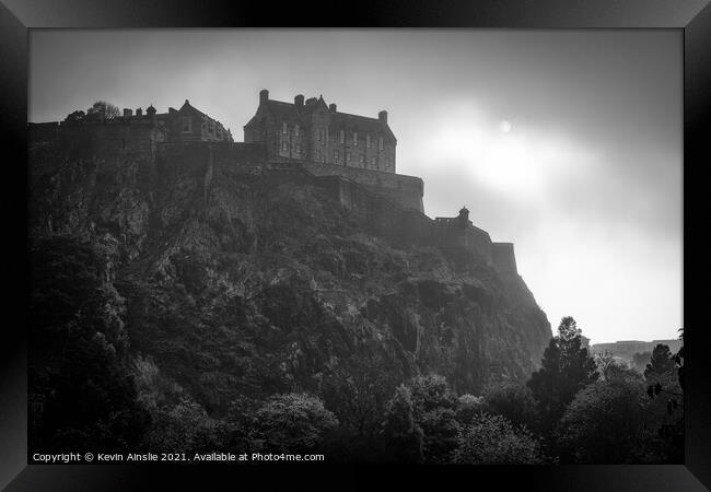 Castle in the mist Framed Print by Kevin Ainslie