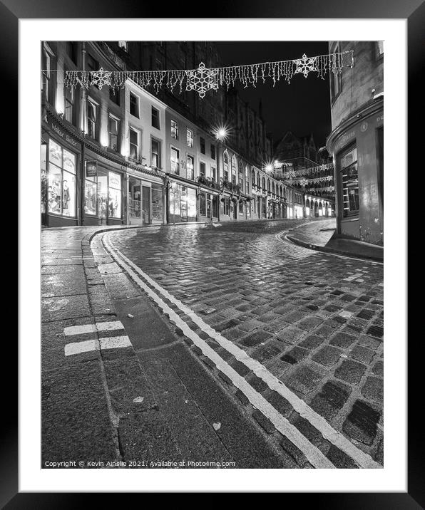 Victoria Street Cobbles Framed Mounted Print by Kevin Ainslie