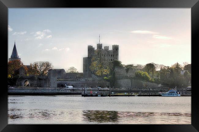 Rochester Castle, River View. Framed Print by Leonard Lawday