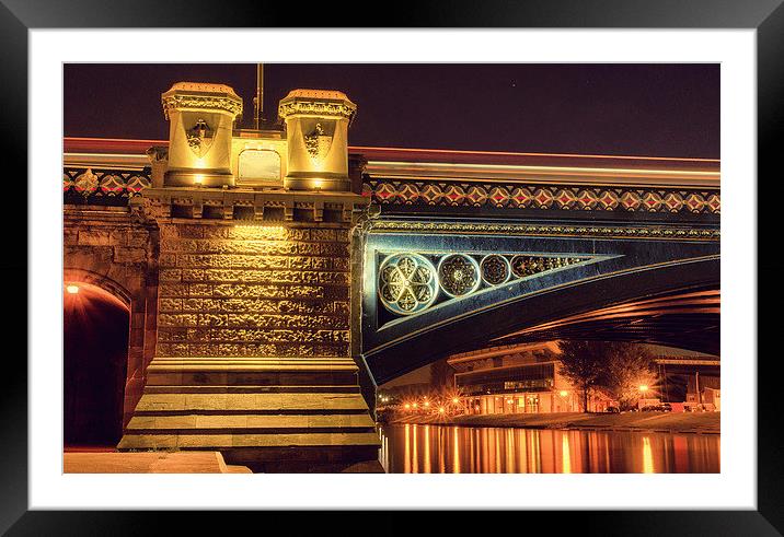 Trent Bridge Light Trails Framed Mounted Print by Alex Clark