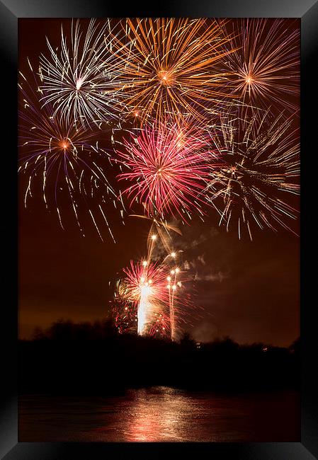 Nottingham Embankment Fireworks Framed Print by Alex Clark
