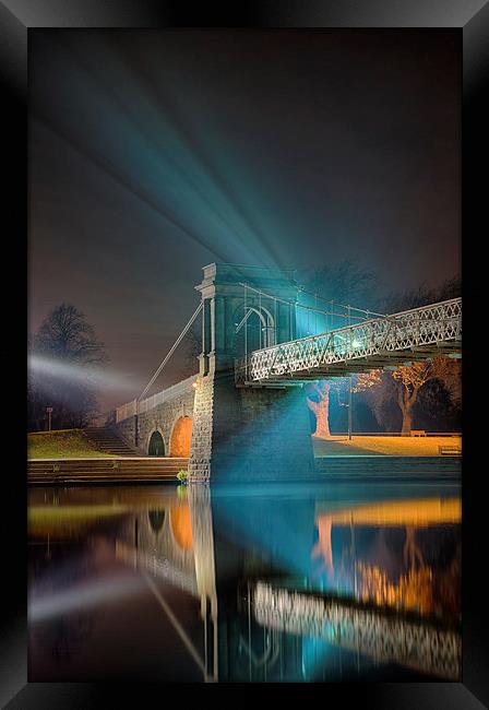 Wilford Suspension Bridge Reflections Framed Print by Alex Clark
