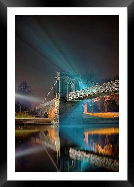 Wilford Suspension Bridge Reflections Framed Mounted Print by Alex Clark