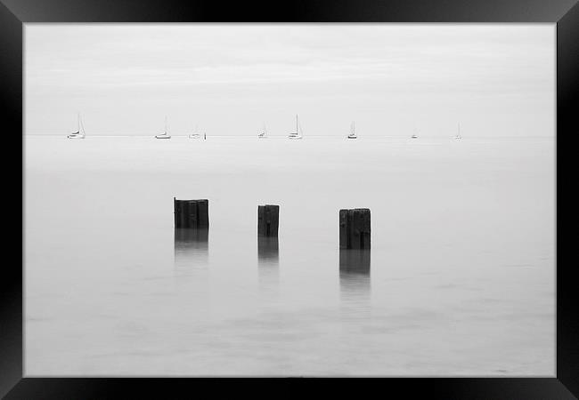 Boats in the mist Framed Print by Gerald Robinson