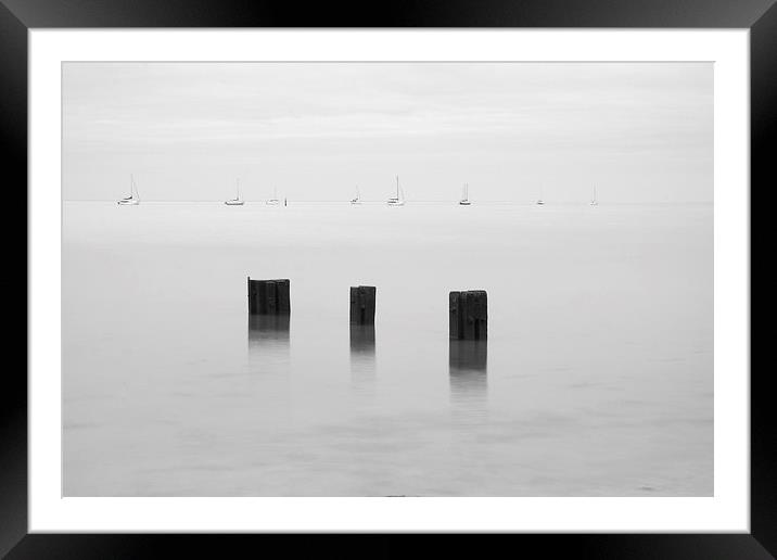 Boats in the mist Framed Mounted Print by Gerald Robinson