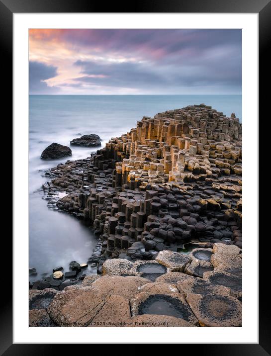 Giants Causeway Sunset Framed Mounted Print by Dave Bowman