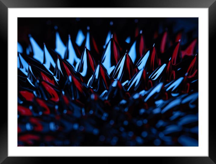 Ferrofluid Spikes Framed Mounted Print by Dave Bowman