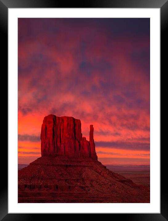 Last Light in Monument Valley Framed Mounted Print by Dave Bowman