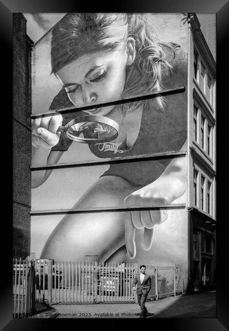 Girl with Magnifying Glass (and subject) Framed Print by Dave Bowman