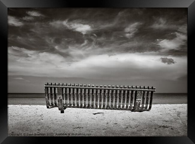 Beach Bench Framed Print by Dave Bowman