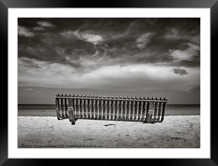 Beach Bench Framed Mounted Print by Dave Bowman