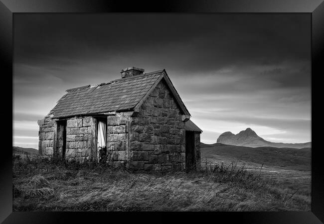 Elphin Bothy and Suilven Framed Print by Dave Bowman