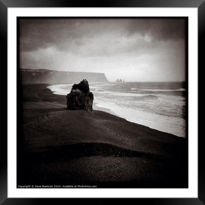 Stormy Day at Dyrholaey Framed Mounted Print by Dave Bowman