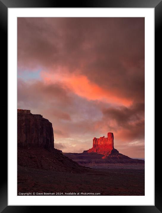 Sunset in Monument Valley Framed Mounted Print by Dave Bowman