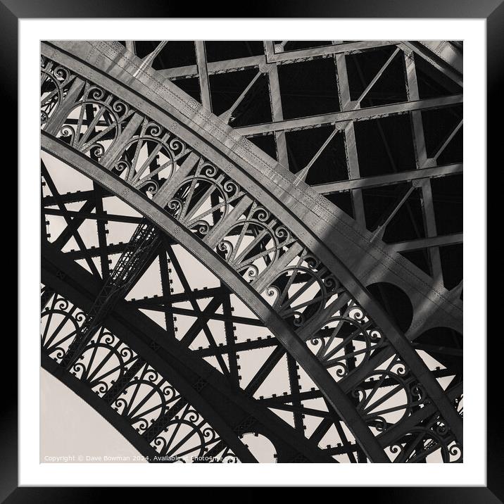 Eiffel Tower Ironwork Framed Mounted Print by Dave Bowman