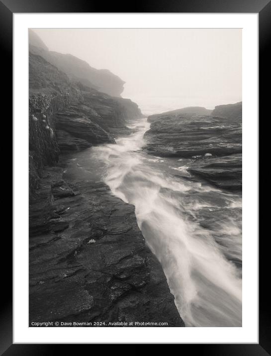 Foggy Day at Trebarwith Framed Mounted Print by Dave Bowman