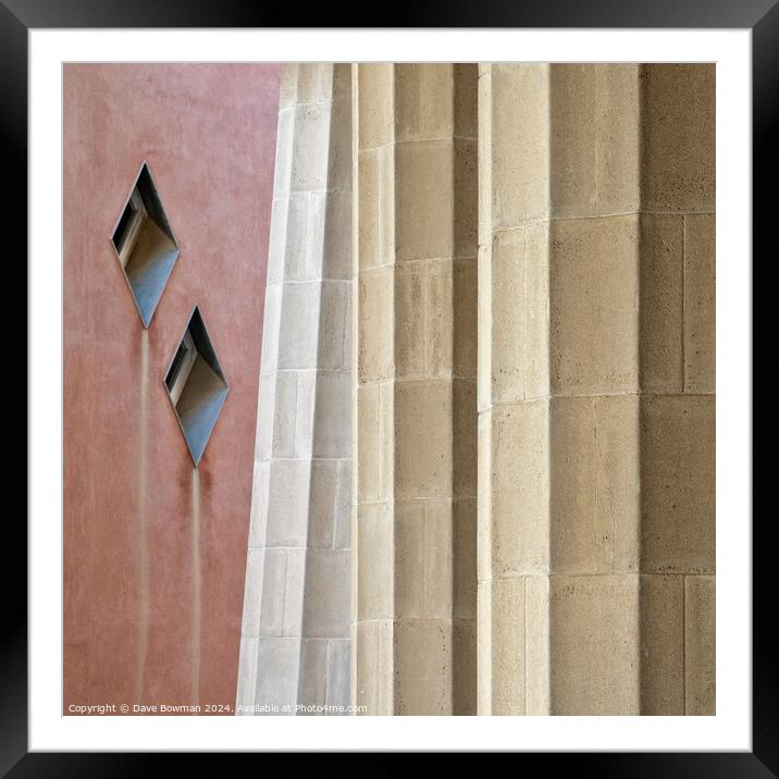 Park Guell Pillars Framed Mounted Print by Dave Bowman