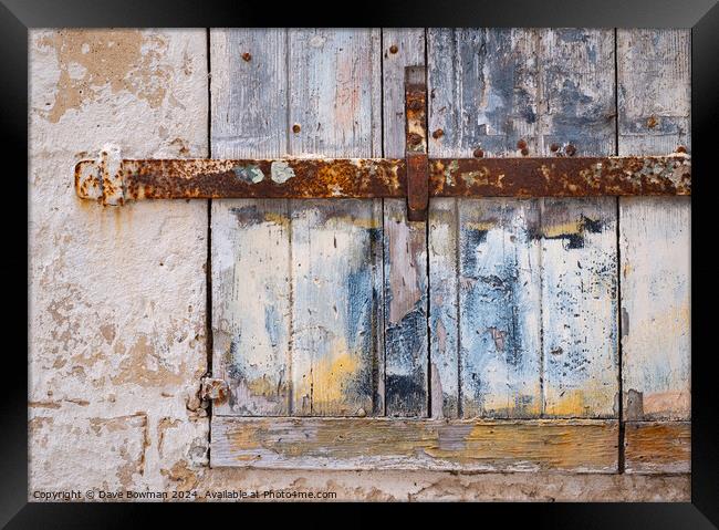 Rustic Window Shutter Framed Print by Dave Bowman