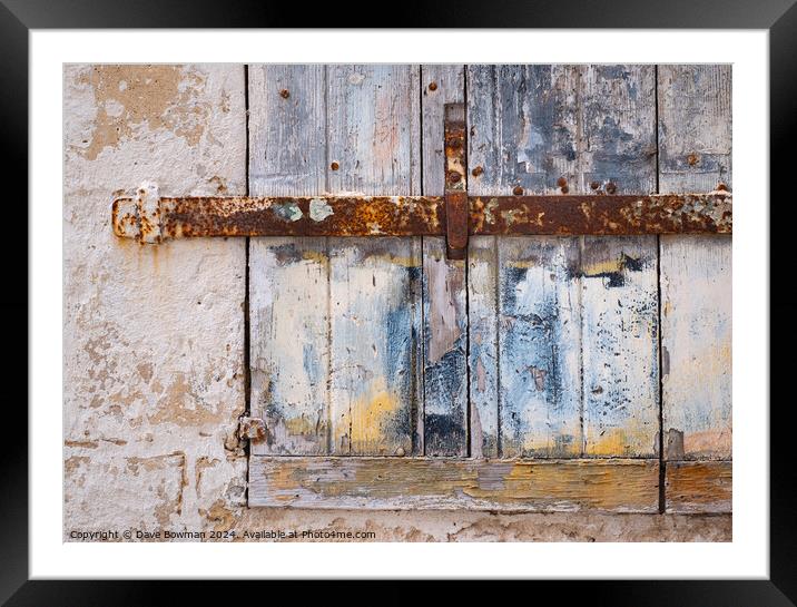 Rustic Window Shutter Framed Mounted Print by Dave Bowman