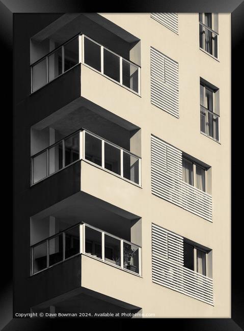 Apartment Balconies Framed Print by Dave Bowman