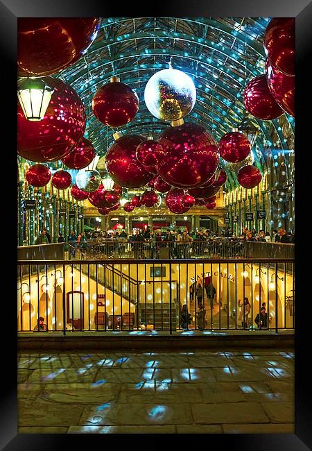 London Covent Garden - Christmas Lights & Decorati Framed Print by John Ly