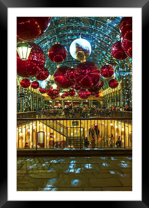 London Covent Garden - Christmas Lights & Decorati Framed Mounted Print by John Ly