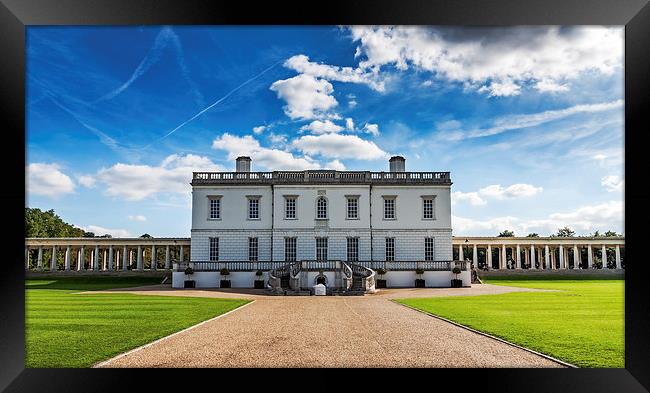 London Greenwich Park - Queens House Framed Print by John Ly