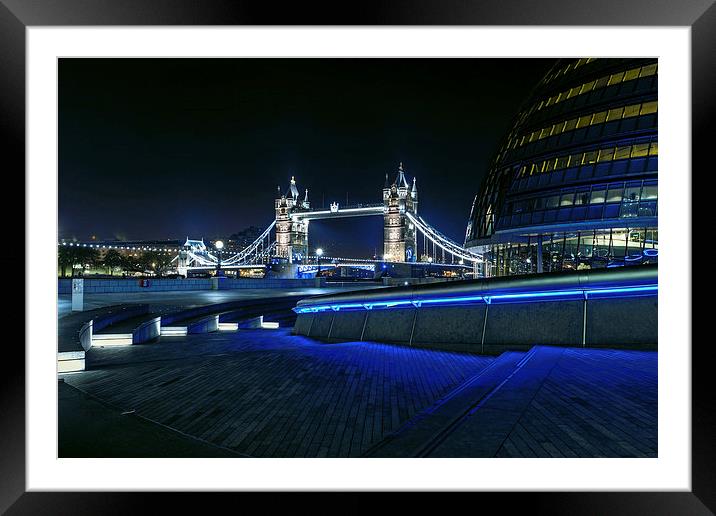 London Tower Bridge & London City Hall Framed Mounted Print by John Ly
