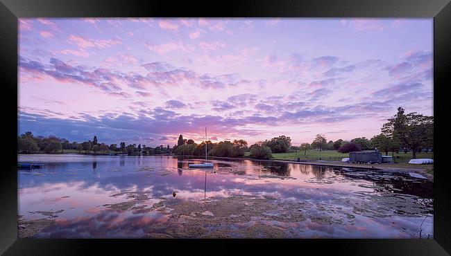  Purple Sunset Sky at Danson Park Framed Print by John Ly