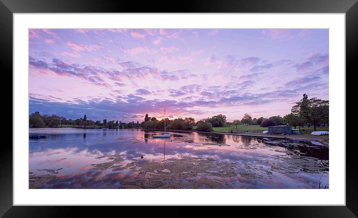  Purple Sunset Sky at Danson Park Framed Mounted Print by John Ly