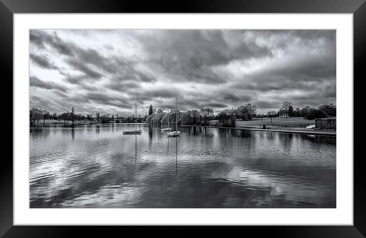  Danson Park in Black and White Framed Mounted Print by John Ly