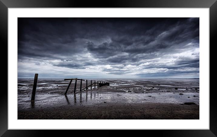 A moody day at the beach. Framed Mounted Print by John Ly