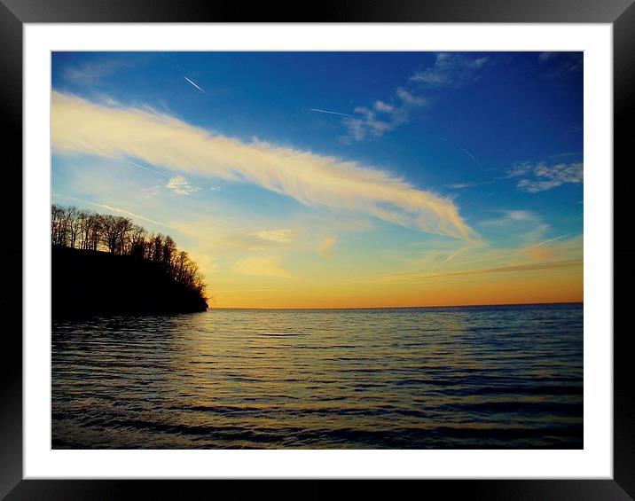 Sunset over Lake Erie Framed Mounted Print by Jeffrey Evans