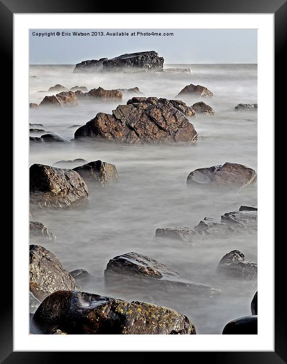 North Sea Rocks Framed Mounted Print by Eric Watson