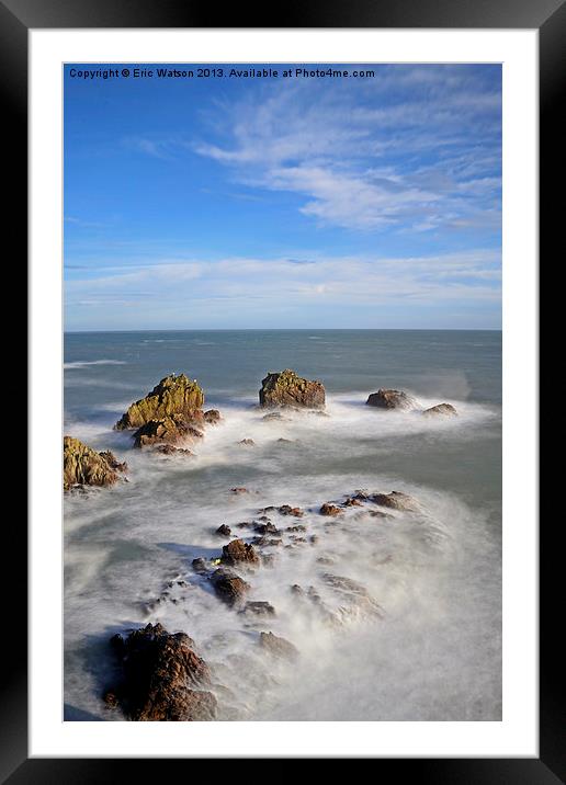 Rocks North Sea Framed Mounted Print by Eric Watson