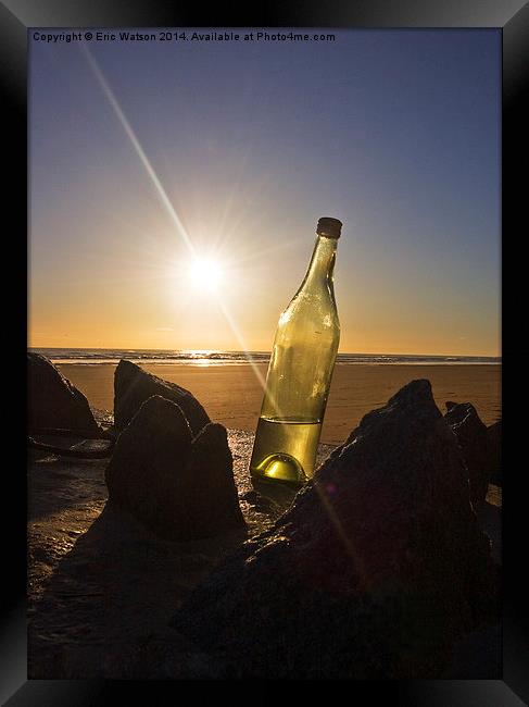 Sunrise Bottle Framed Print by Eric Watson