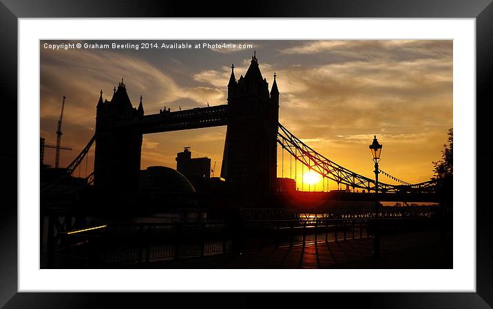 Sunset at Tower Bridge Framed Mounted Print by Graham Beerling